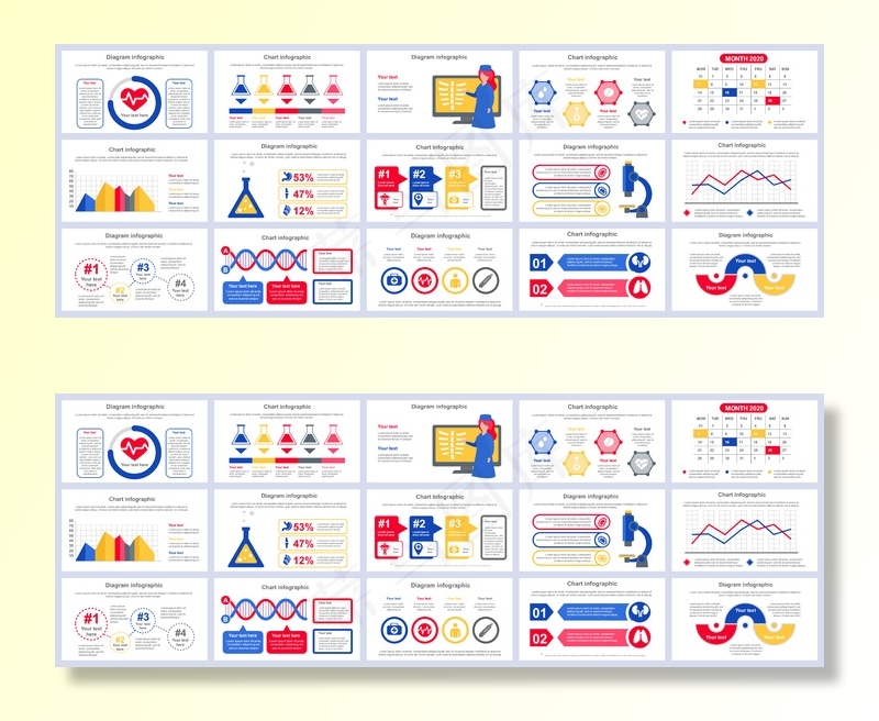 捆绑医疗服务信息图形演示幻灯片模板