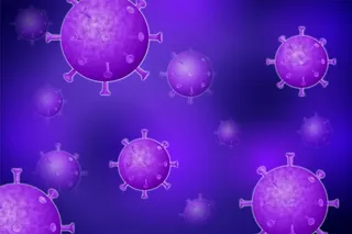 紫色背景冠状病毒颗粒