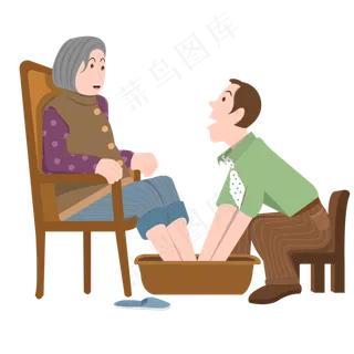 手绘矢量重阳节人物透明底免抠 手绘矢量重阳节人物透明底免抠