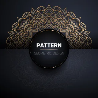 金色矢量豪华装饰曼荼罗设计背景