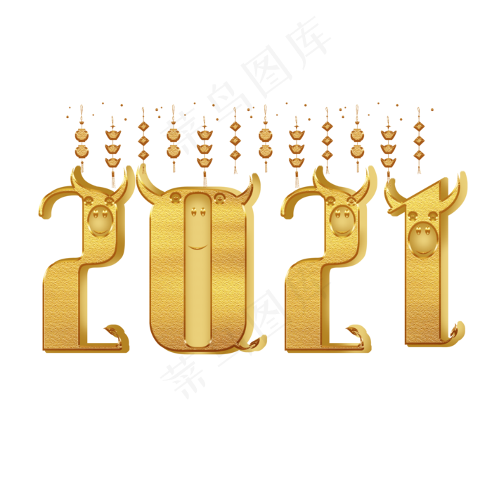 2021金色质感立体艺术字(2000X2000(DPI:72))psd模版下载