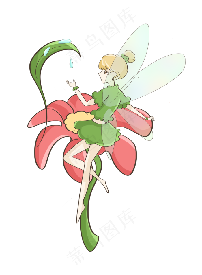 手绘白露Q版人物插画