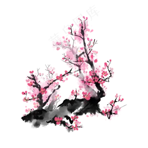 梅花墨梅中国风中国画装饰