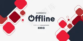 当前离线社交媒体背景，带有抽象的红色形状