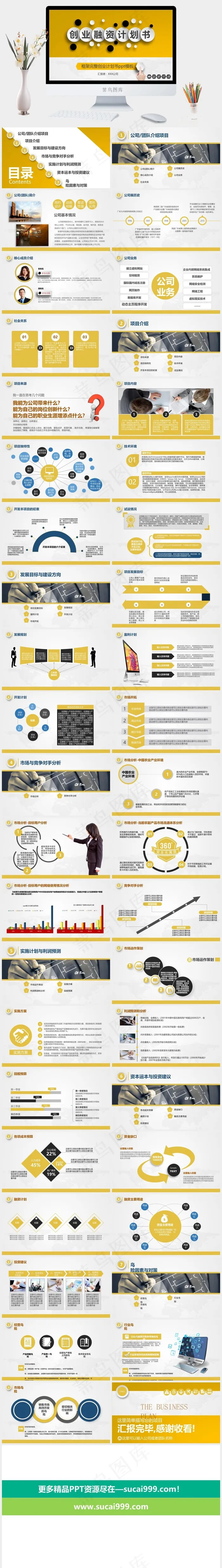 公司
黄色灰色营销PPT模板