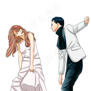 情人节缘分卡通情侣人物情侣人物