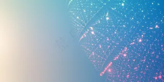 渐变背景上的发光粒子