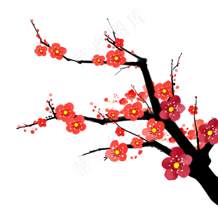 树枝上的樱花(2000X2000(DPI:300))psd模版下载
