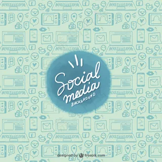 设备和社交网络背景草图