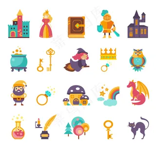 童话元素、图标的集合