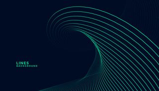 深色背景与绿松石波浪线设计