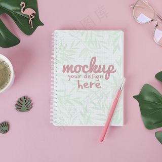 俯视笔记本模型样机