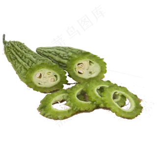 切开的苦瓜免扣图