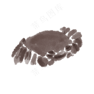 水墨水彩螃蟹蟹黄