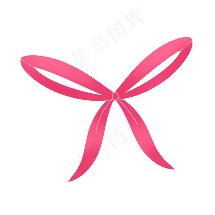 玫红色细长形状卡通蝴蝶结(2000X2000(DPI:300))psd模版下载