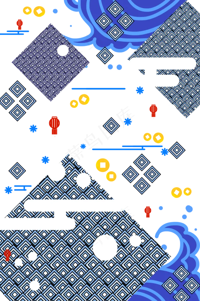 国潮花纹底纹(1024X1536(DPI:300))psd模版下载