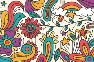 彩虹迷幻奇幻背景