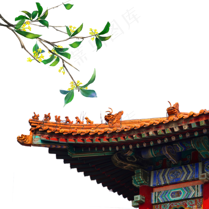 中秋桂花屋檐(2000X2000(DPI:72))psd模版下载