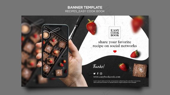 横幅banner烹饪书模板