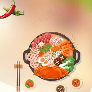 蔬菜美食火锅调味料PSD分层主图 蔬菜美食火锅调味料PSD分层主图