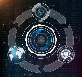 抽象平显。未来科幻现代用户界面集。