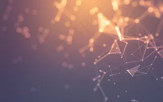 抽象背景。多边形分子技术。