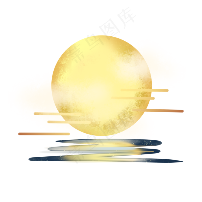 中秋节花好月圆月亮插画