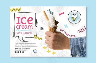 美国食品冰淇淋横幅banner模板
