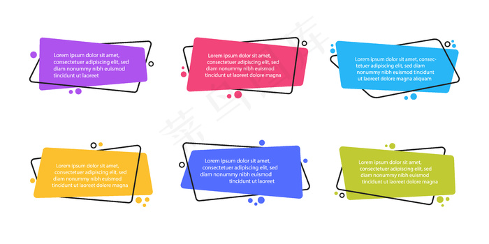 超级设置不同形状的几何平面横幅banner。引用和文本的现代抽象形状。现代平面风格eps,ai矢量模版下载