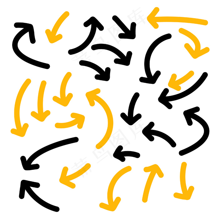 手绘粗线箭头集合eps,ai矢量模版下载
