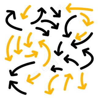 手绘粗线箭头集合