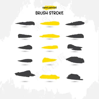 手工水彩笔画集黑色和黄色