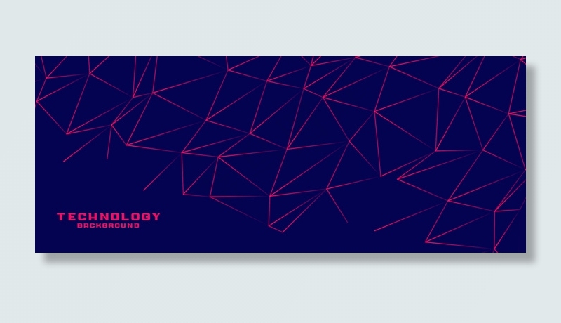 低多边形线连接横幅banner设计