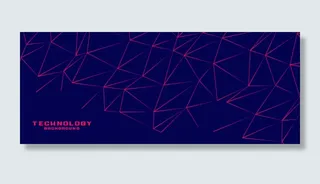 低多边形线连接横幅banner设计