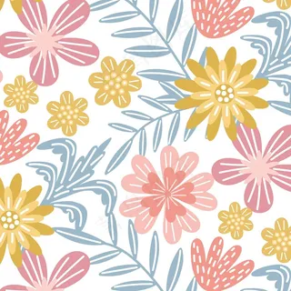 手绘异域花卉图案