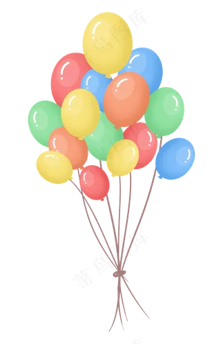 儿童节欢乐彩虹气球