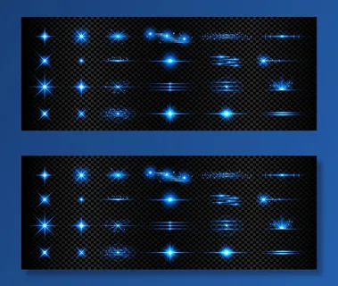 闪耀蓝色透明光效果镜头光斑背景