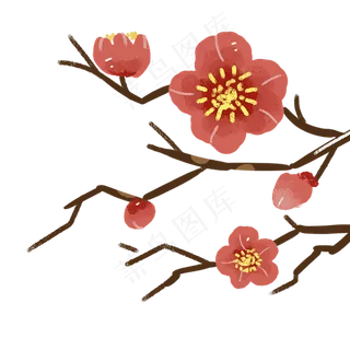 中国风日风手绘梅花