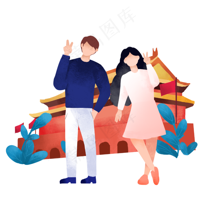 国庆节照相情侣(3000X3000(DPI:300))psd模版下载
