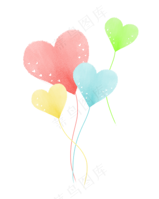 七夕爱心气球素材