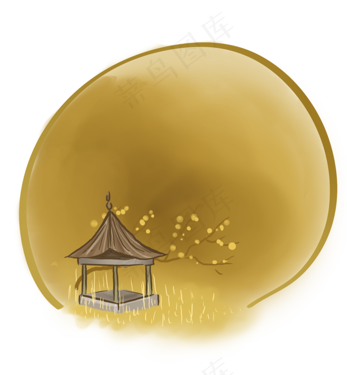 中国风水墨秋天提示框