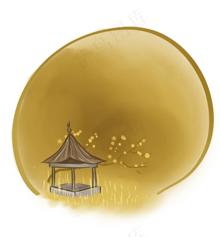 中国风水墨秋天提示框(2000X2158(DPI:299))psd模版下载