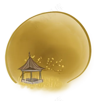 中国风水墨秋天提示框