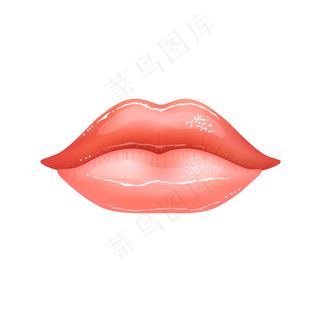 闪亮美丽的女性嘴唇，粉色唇膏