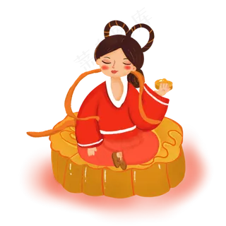 中秋节嫦娥吃月饼人物
