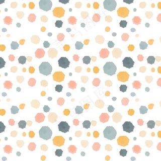 水彩抽象圆点无缝图案