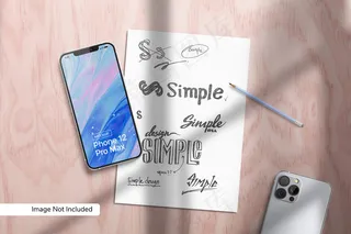 智能手机12 pro max和纸质模型样机
