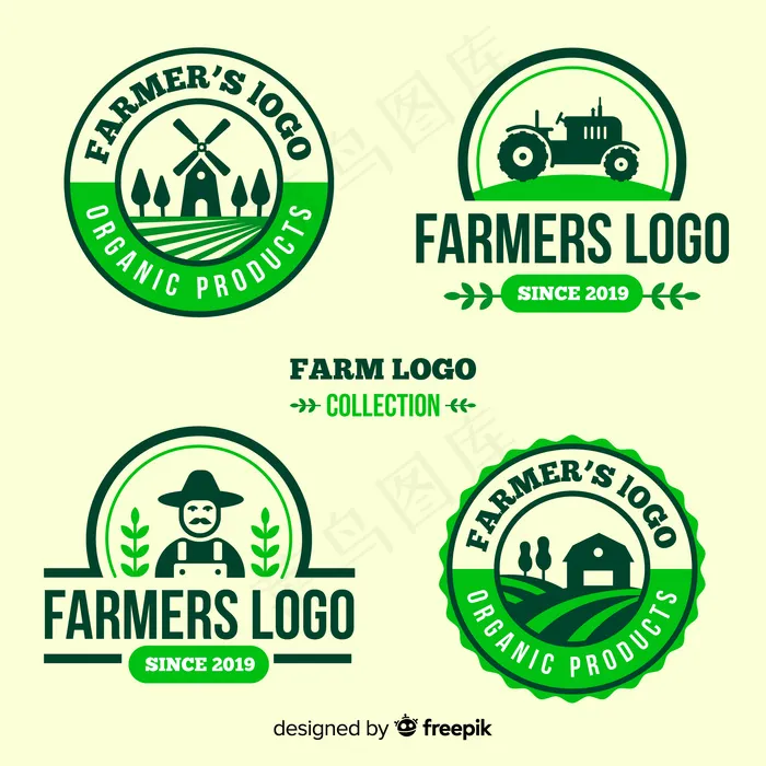 Flat farm徽标模板集eps,ai矢量模版下载