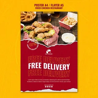 炸鸡免费送货海报模板