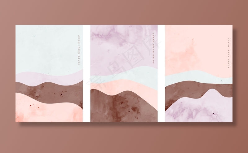 一组极简手绘的创意艺术曲线eps,ai矢量模版下载